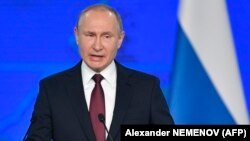 Владимир Путин во время послания Федеральному Собранию. 20 февраля 2019 года